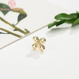 6PCS 5x10MM 24K Plated Brass Flower Beads Caps Tassel DIY Jewelry Findings