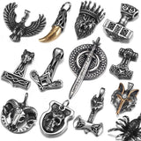 316L Stainless Steel Viking Skull Pendant for Men Necklace Bracelet