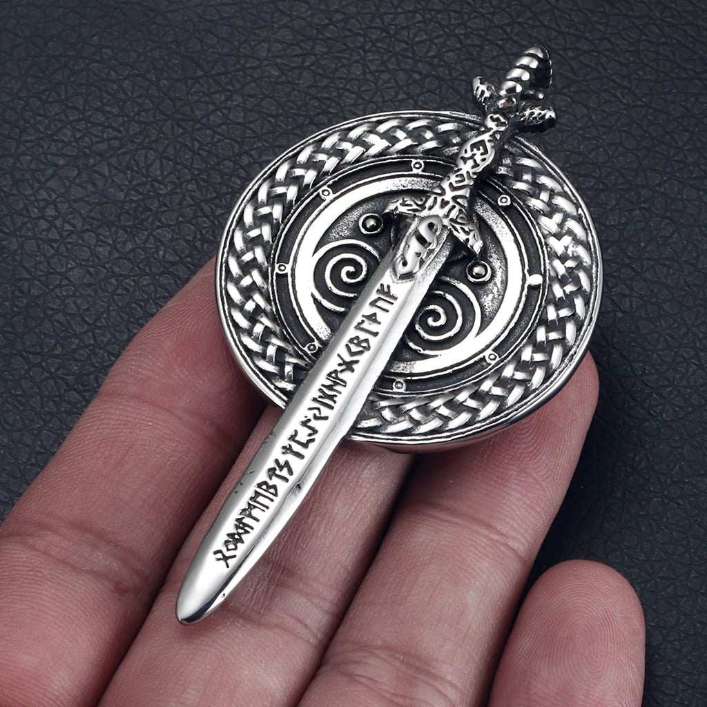 316L Stainless Steel Viking Skull Pendant for Men Necklace Bracelet