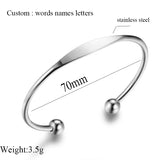 316L Female Initial Bracelet Personalized Letter C Metal Charm Gift