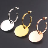 Personalized Custom Name Letters Rose Earrings 316L Stainless Steel Brincos
