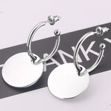 Personalized Custom Name Letters Rose Earrings 316L Stainless Steel Brincos