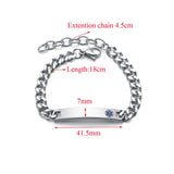 316L Medical Alert Stainless Steel Bracelet Engraved Diabetes Allergy