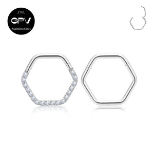 316L Medical Stainless Steel Rectangular Nose Ring Nasal Septum Piercing