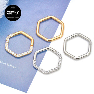 316L Medical Stainless Steel Rectangular Nose Ring Nasal Septum Piercing