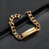 Personalized Date Bracelet for Dad, Engraved Stainless Steel Bangle