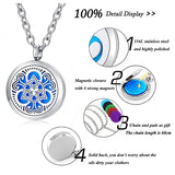316L Silver Perfume Locket Necklace 30mm Aromatherapy Essential Oil Diffuser