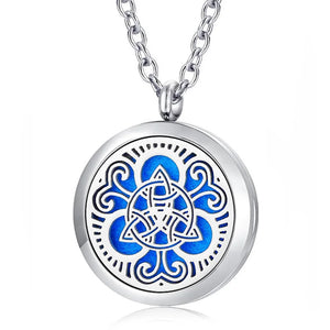316L Silver Perfume Locket Necklace 30mm Aromatherapy Essential Oil Diffuser