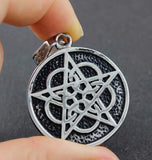 Stainless Steel Pentagram Pentacle Pendant Wiccan Pagan Charm