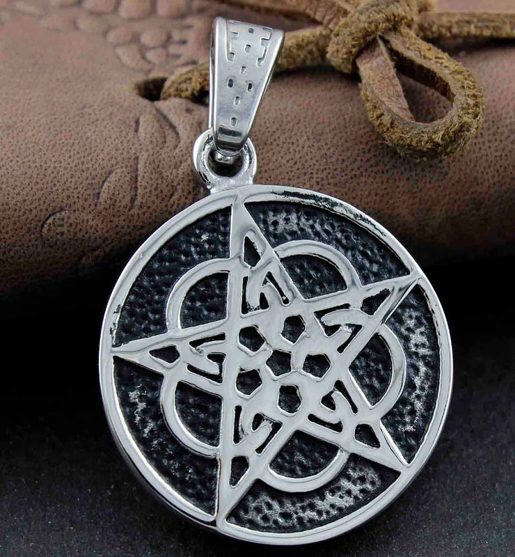 Stainless Steel Pentagram Pentacle Pendant Wiccan Pagan Charm