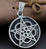 Stainless Steel Pentagram Pentacle Pendant Wiccan Pagan Charm