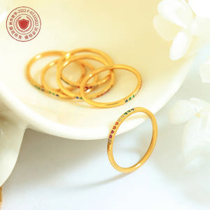 316L Stainless Steel Gradient Crystal Zircon Ring Wedding Engagement Anillos