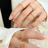 316L Stainless Steel Gradient Crystal Zircon Ring Wedding Engagement Anillos