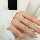 316L Stainless Steel Gradient Crystal Zircon Ring Wedding Engagement Anillos