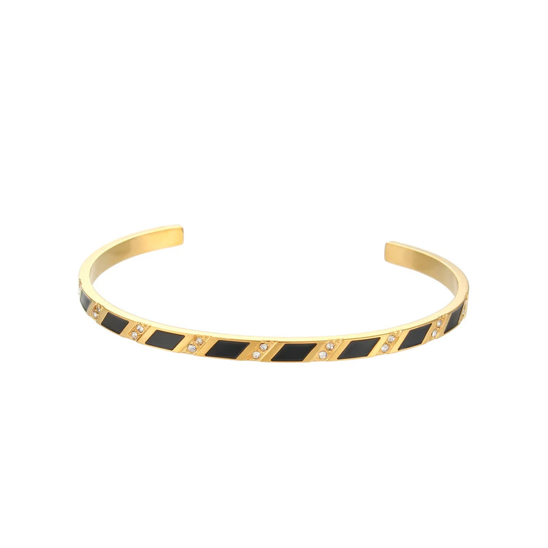 316L Stainless Steel 18K Plated Cuff Bracelet for Women