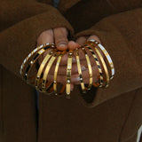 316L Stainless Steel 18K Plated Cuff Bracelet for Women