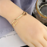 316L Stainless Steel Heart Charm Chain Bracelet - Fine Jewelry