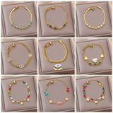 316L Stainless Steel 2-Layer Heart Crystal Charm Bracelet