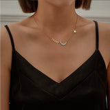Zircon Moon Star Choker Necklace Women