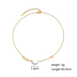 Zircon Moon Star Choker Necklace Women