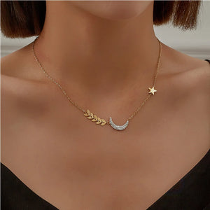 Zircon Moon Star Choker Necklace Women