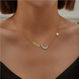 Zircon Moon Star Choker Necklace Women