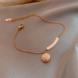 316L Stainless Steel Zircon Smiley Choker Necklace For Women