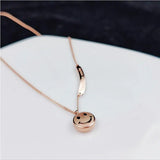 316L Stainless Steel Zircon Smiley Choker Necklace For Women