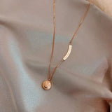 316L Stainless Steel Zircon Smiley Choker Necklace For Women