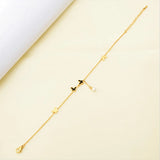 316L Stainless Steel Butterfly Charm Chain Anklet with Tassel for Women