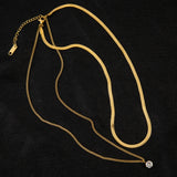 2 Layer Zircon Charms Thick Choker Necklace for Women