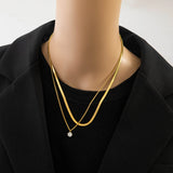 2 Layer Zircon Charms Thick Choker Necklace for Women