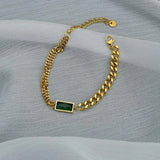 316L Stainless Steel Zircon Embedded Bracelet for Women