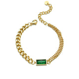 316L Stainless Steel Zircon Embedded Bracelet for Women