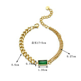 316L Stainless Steel Zircon Embedded Bracelet for Women