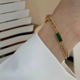 316L Stainless Steel Zircon Embedded Bracelet for Women