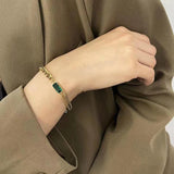 316L Stainless Steel Zircon Embedded Bracelet for Women