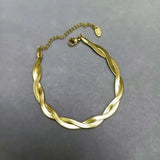 316L Stainless Steel Weave Charms Snake Chain Choker Necklace