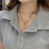 316L Stainless Steel Heart Charm Chain Choker Necklace