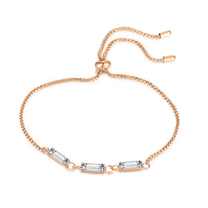 316L Stainless Steel Square Zircon Bracelet Ladies Jewelry