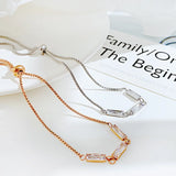 316L Stainless Steel Square Zircon Bracelet Ladies Jewelry