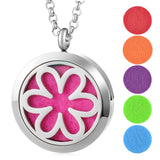 30mm Stainless Steel Aromatherapy Diffuser Necklace Pendant with 10 Oil Pads