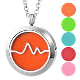 30mm Stainless Steel Aromatherapy Diffuser Necklace Pendant with 10 Oil Pads