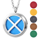 30mm Stainless Steel Aromatherapy Diffuser Necklace Pendant with 10 Oil Pads