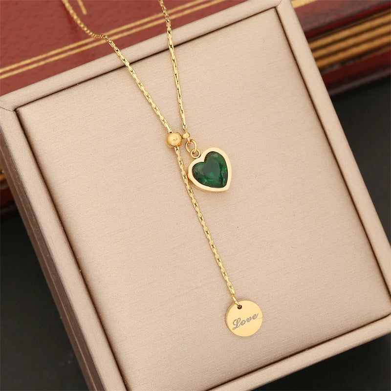 316L Stainless Steel Sea Shell Butterfly Heart Pendant Necklace Jewelry