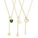 316L Stainless Steel Sea Shell Butterfly Heart Pendant Necklace Jewelry