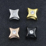 316L Stainless Steel 5mm Bead Charms Crystal for Leather Bracelet DIY