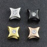316L Stainless Steel 5mm Bead Charms Crystal for Leather Bracelet DIY