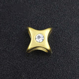 316L Stainless Steel 5mm Bead Charms Crystal for Leather Bracelet DIY