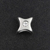 316L Stainless Steel 5mm Bead Charms Crystal for Leather Bracelet DIY